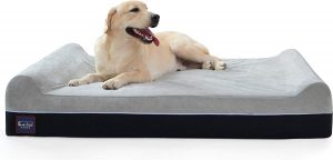 Laifug Orthopedic Memory Foam Extra Large Dog Bed with Pillow and Durable Water Proof Liner & Removable Washable Cover & Smart Design