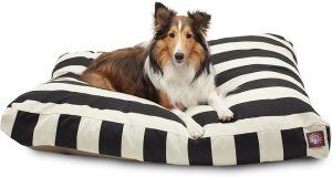 Majestic Pet Black Vertical Stripe Rectangle Indoor Outdoor Pet Dog Bed